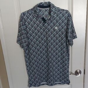 Coolibar Men's Navy & Pink & Mint Geometric Polo